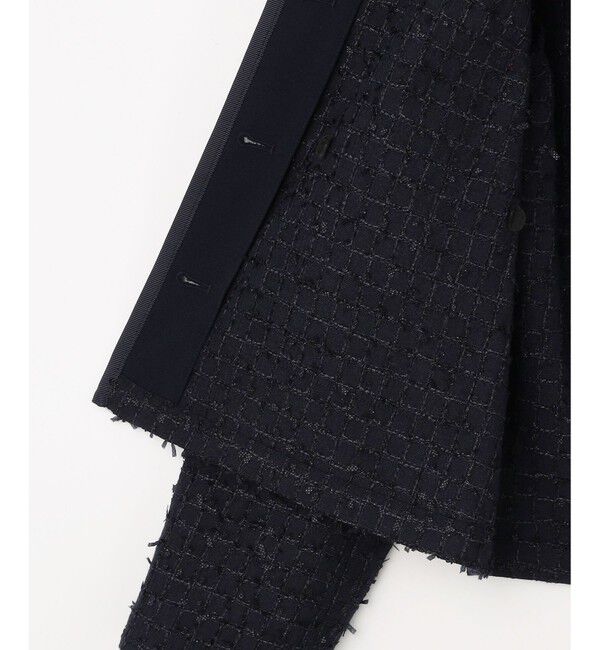 ANY SIS「リボンヤーンライトツイード ジャケット」|ノーカラージャケット|