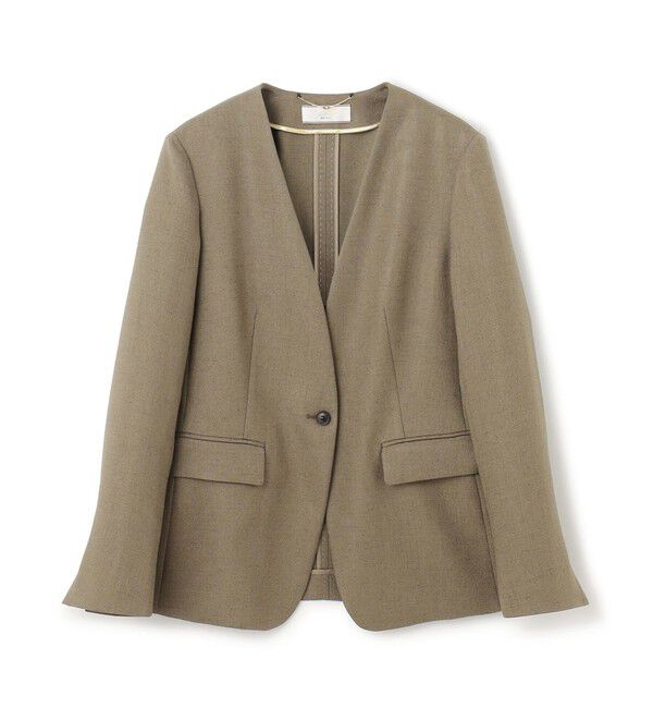 BEIGE,「【L-size】CAROLE / ノーカラージャケット」|ノーカラージャケット|