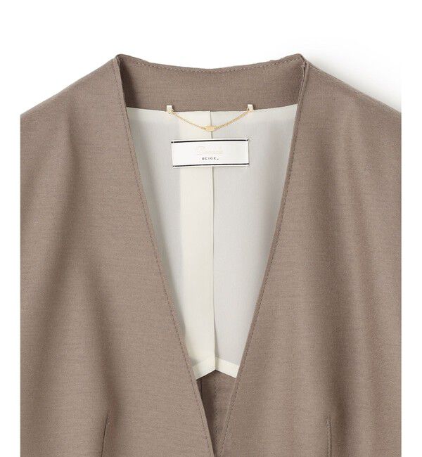 BEIGE,「【L-size】CORBY / ノーカラージャケット」|ノーカラージャケット|