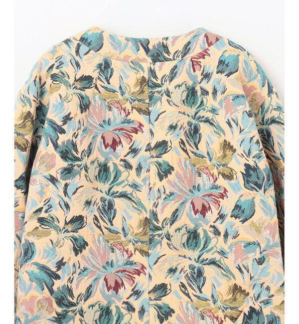 GRACE CONTINENTAL「フラワージャガードノーカラージャケット」|ノーカラージャケット|