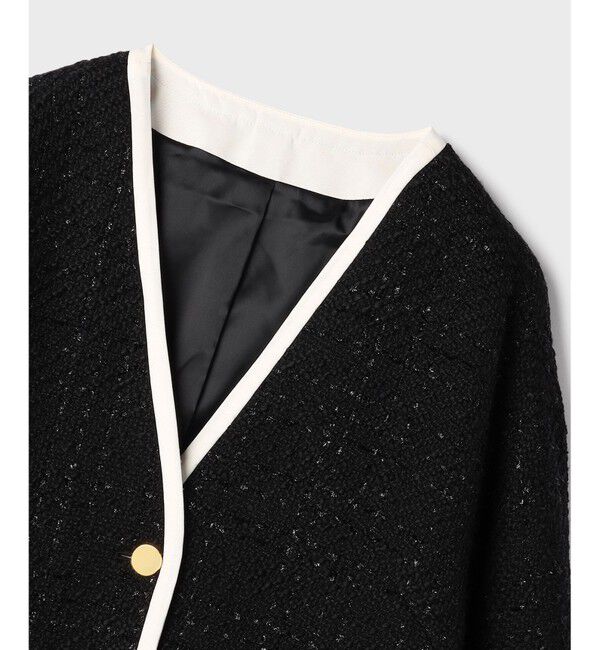 Grace Class「ツイードトリミングジャケット」|ノーカラージャケット|