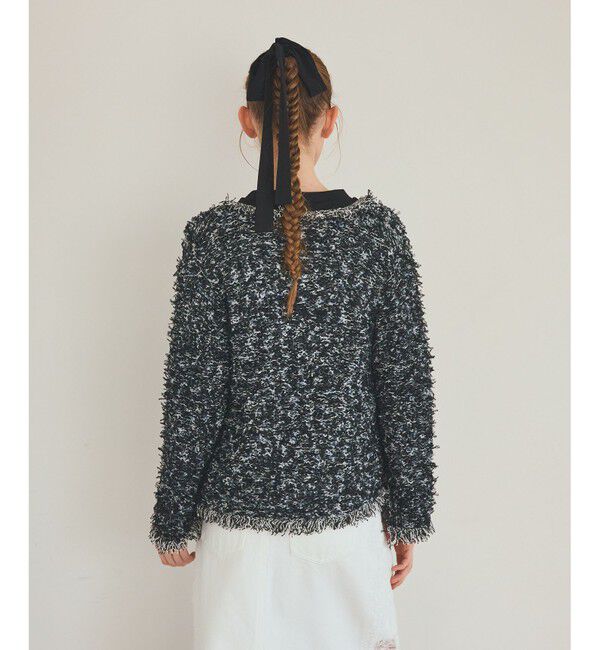 Grace Class「ツイーディーニットジャケット」|ノーカラージャケット|