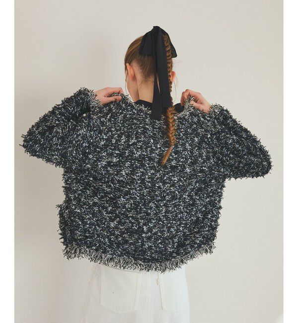 Grace Class「ツイーディーニットジャケット」|ノーカラージャケット|