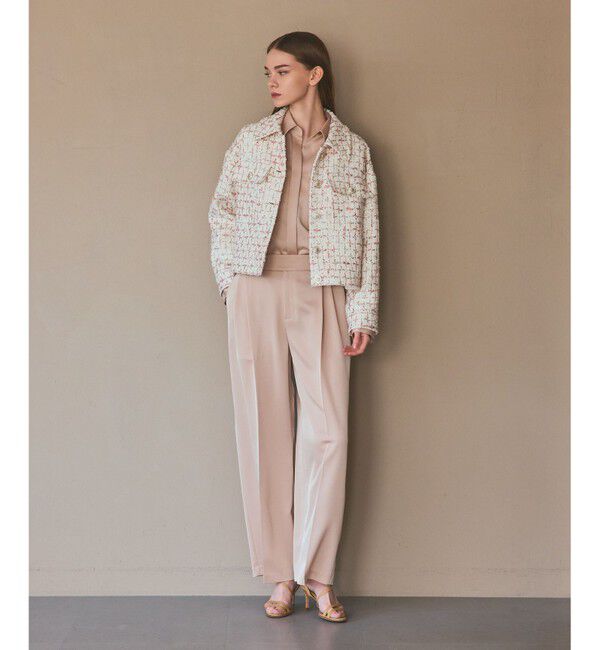 Grace Class「ツイードクロップドジャケット」|ノーカラージャケット|