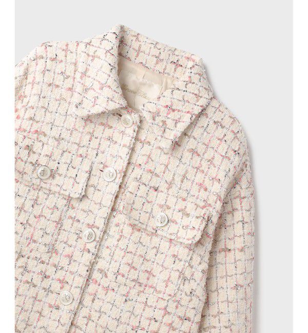 Grace Class「ツイードクロップドジャケット」|ノーカラージャケット|