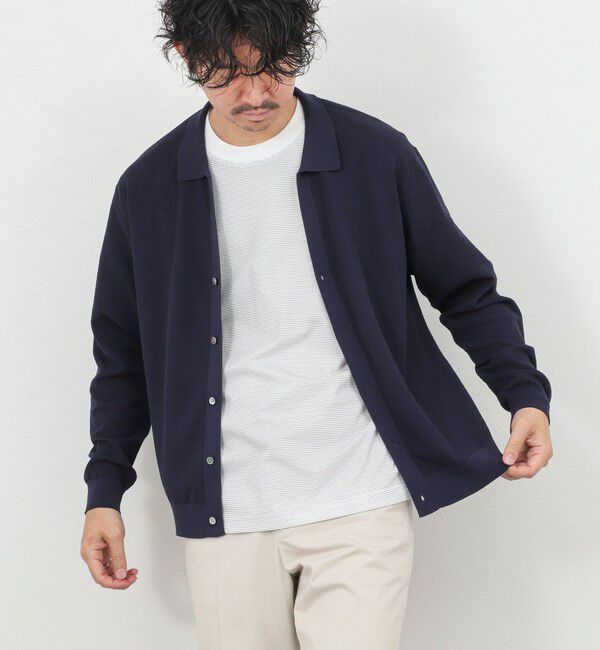 NOLLEY'S goodman「《SERIYA Cotton》吸湿カノコ襟付きカーディガン 26SS」|カーディガン|
