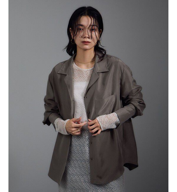 SALON adam et rope'「[25AW]GENTLE SILK オープンカラーシャツ / セットアップ対応・洗える」|シャツ・ブラウス|