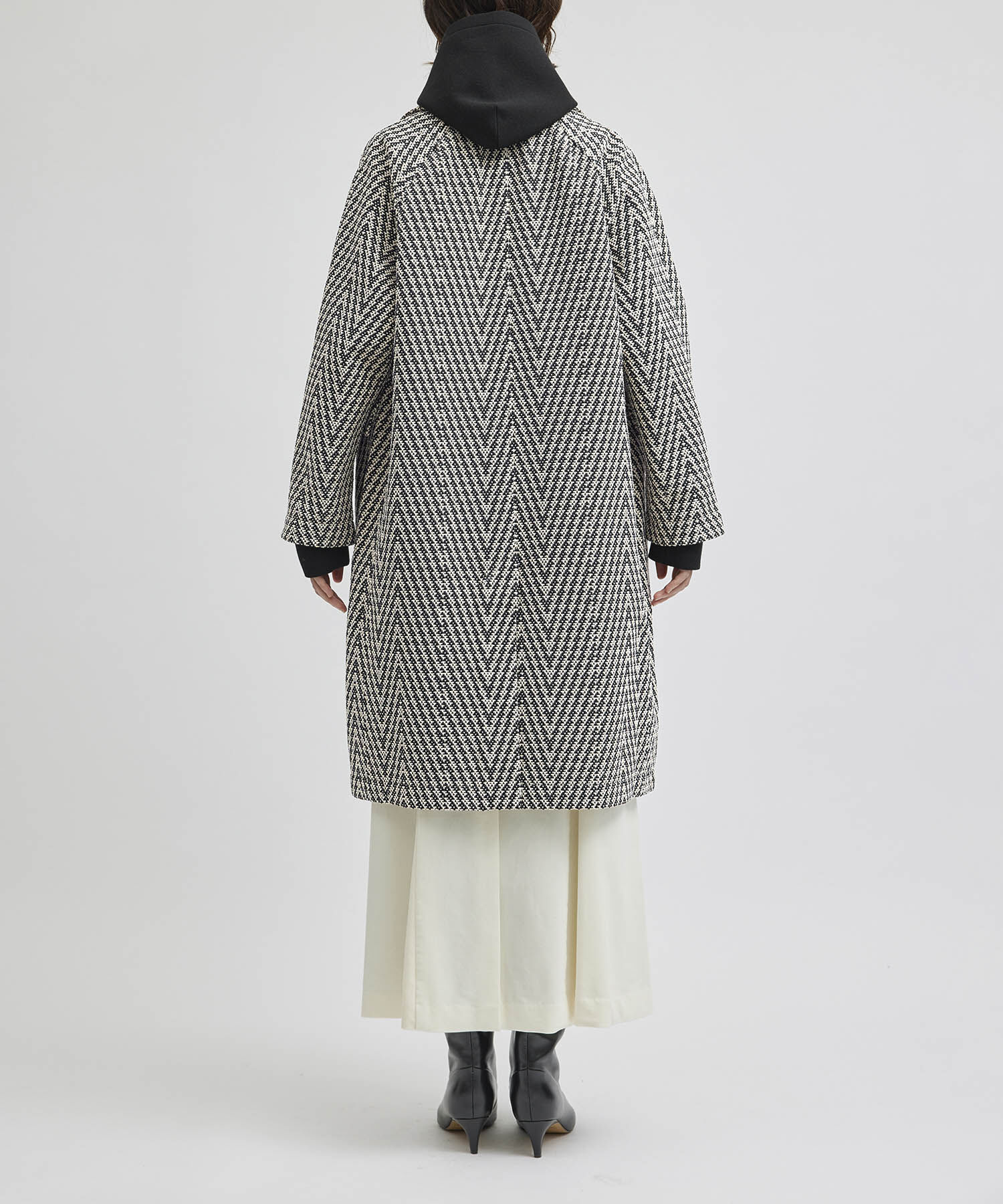 ROPE「【COOHEM】HERRINGBONE TWEED COAT(コーヘン/ヘリンボーンツイードコート)」|ノーカラージャケット|