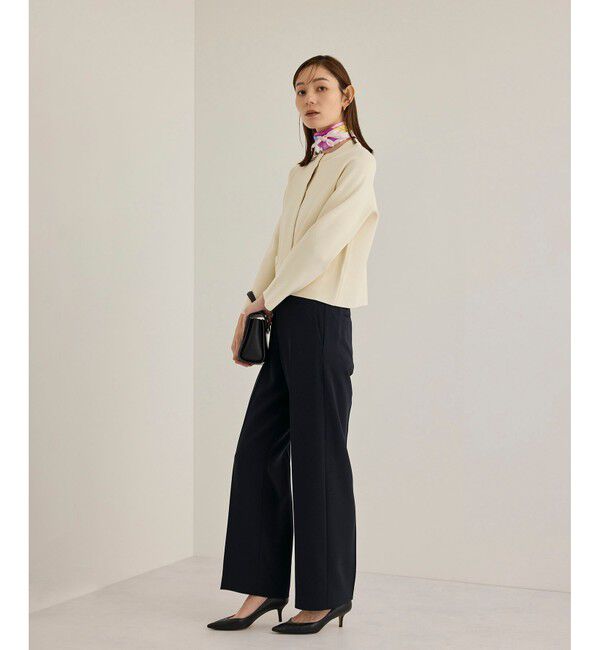 ROPE「トリアセダブルクロスストレートワイドパンツ【セレモニー/通勤対応】」|チノ|