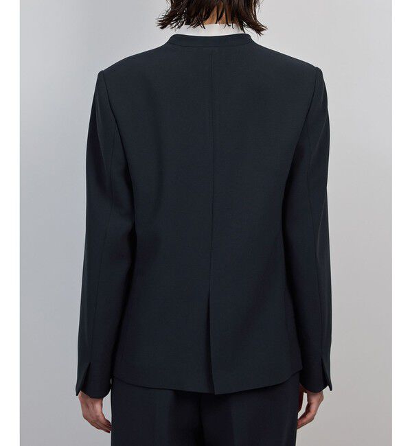 ROPE「トリアセダブルクロス Ｖネックジャケット/イージーケア・セットアップ対応・25AW」|ノーカラージャケット|