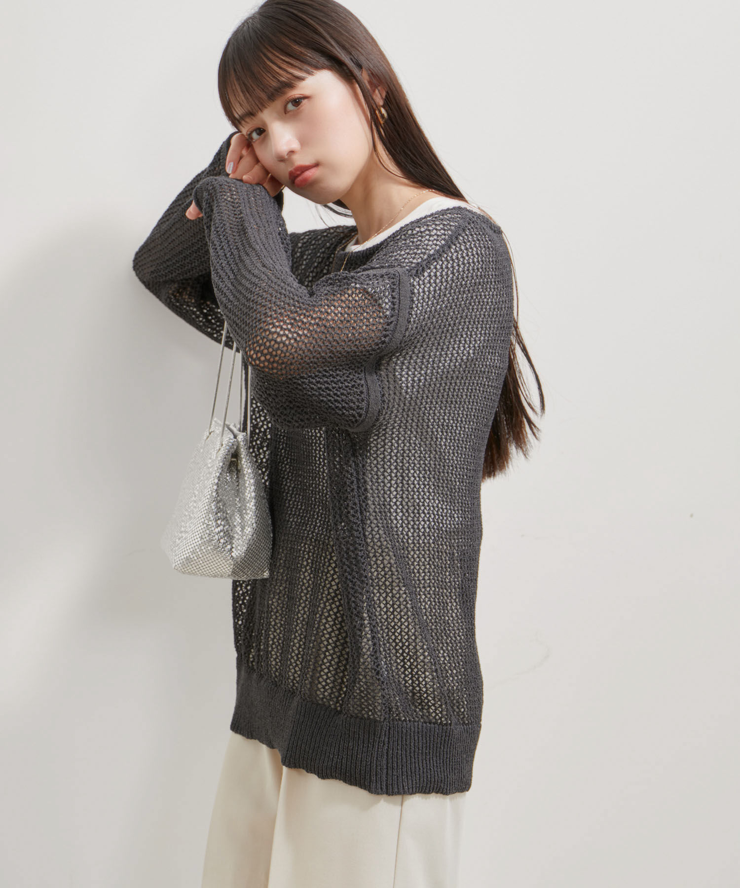 VIS「【洗える】メッシュサマーニット」|ニット・セーター|