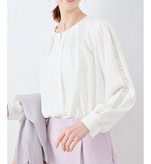 Rope&rsquo;Picnic「【2サイズ展開】レースポイントブラウス/通勤対応」|シャツ・ブラウス|