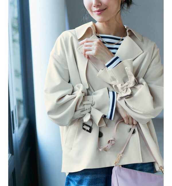 Rope&rsquo;Picnic「【撥水加工・花粉ガード】ショートトレンチコート スプリングコート」|トレンチコート|