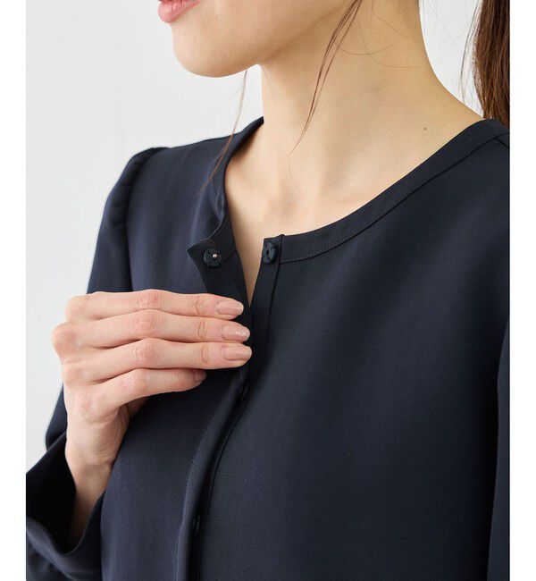 Rope&rsquo;Picnic「【WEB限定】360&deg;ウルトラストレッチ 羽織れるペプラムブラウス/ 花粉ガード・セットアップ対応」|シャツ・ブラウス|