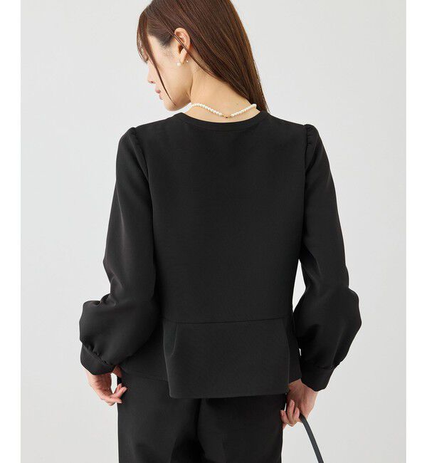 Rope&rsquo;Picnic「【WEB限定】360&deg;ウルトラストレッチ 羽織れるペプラムブラウス/ 花粉ガード・セットアップ対応」|シャツ・ブラウス|