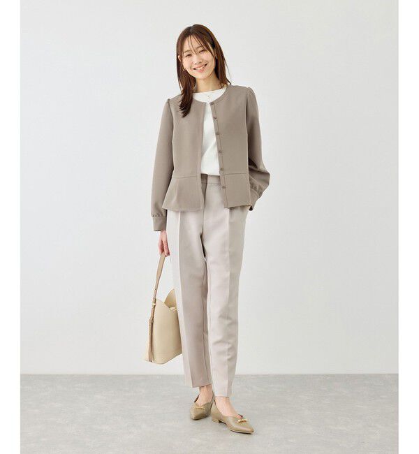 Rope&rsquo;Picnic「【WEB限定】360&deg;ウルトラストレッチ 羽織れるペプラムブラウス/ 花粉ガード・セットアップ対応」|シャツ・ブラウス|