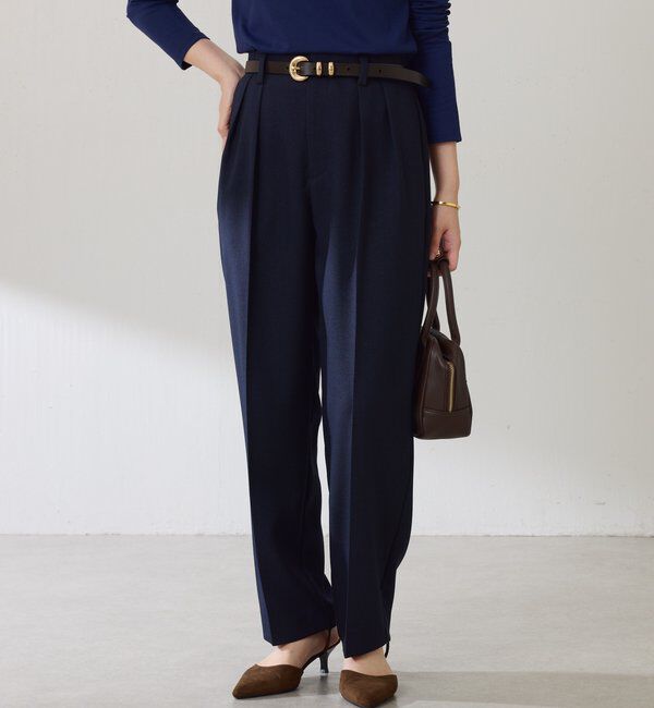  「ウールライクテーパードパンツ」|チノ|