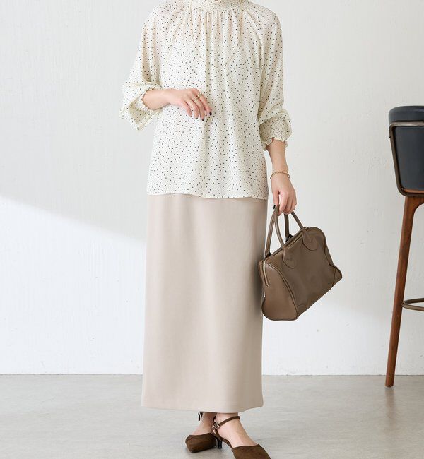  「ハイネックシャーリングドットブラウス」|シャツ・ブラウス|