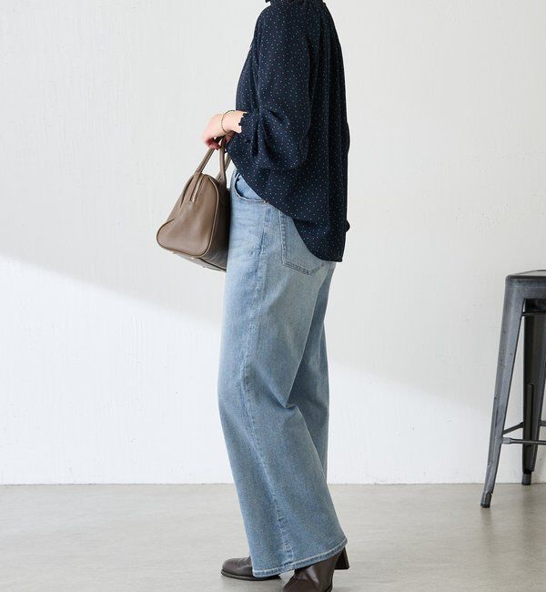  「ハイネックシャーリングドットブラウス」|シャツ・ブラウス|