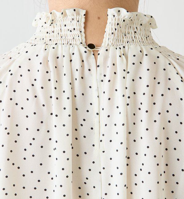  「ハイネックシャーリングドットブラウス」|シャツ・ブラウス|