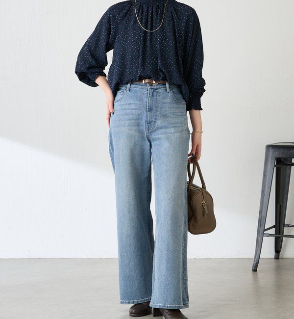  「ハイネックシャーリングドットブラウス」|シャツ・ブラウス|