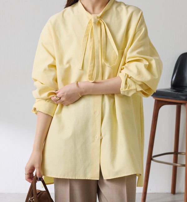  「ナローボウタイオーバーシャツ」|シャツ・ブラウス|