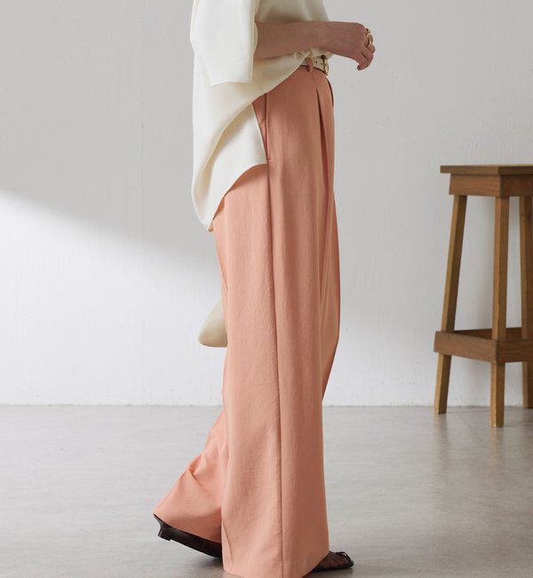  「《マイナス3kg見え/サイズ展開豊富》ジャージワイドパンツ」|スラックス|