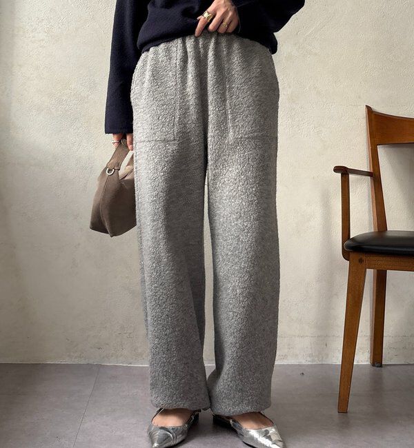  「ボアパンツ」|チノ|ライトグレー