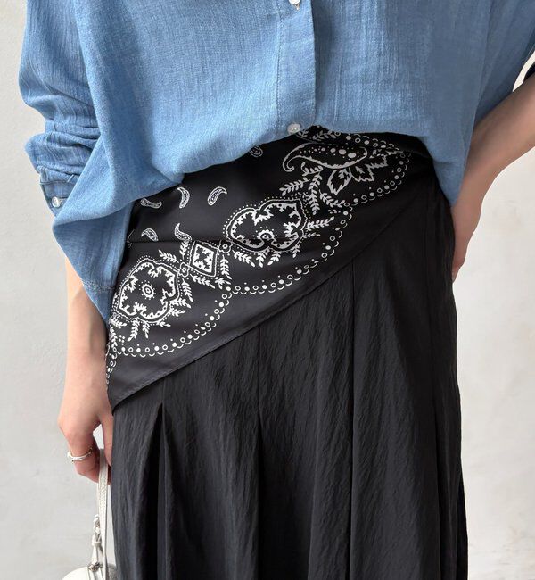  「マグネット付ペイズリー柄スカーフ」|マフラー|