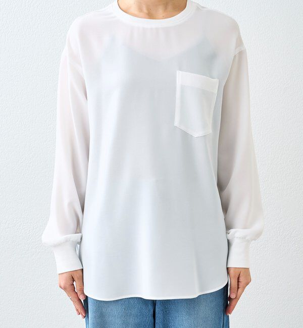  「【さらっと着やすい！/冷房・日焼け対策◎】ジョーゼットポケットブラウス」|シャツ・ブラウス|