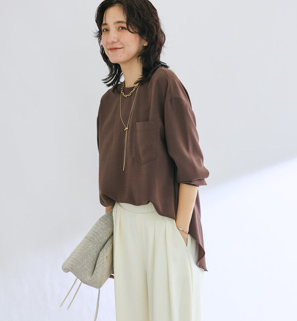  「【さらっと着やすい！/冷房・日焼け対策◎】ジョーゼットポケットブラウス」|シャツ・ブラウス|