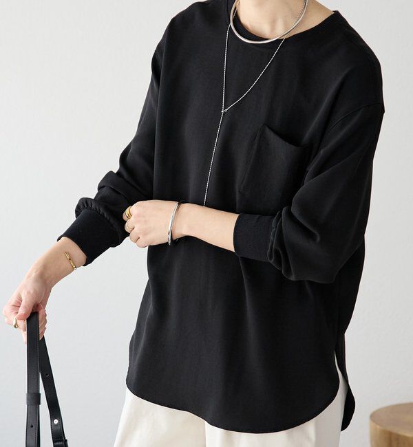  「【さらっと着やすい！/冷房・日焼け対策◎】ジョーゼットポケットブラウス」|シャツ・ブラウス|ブラック