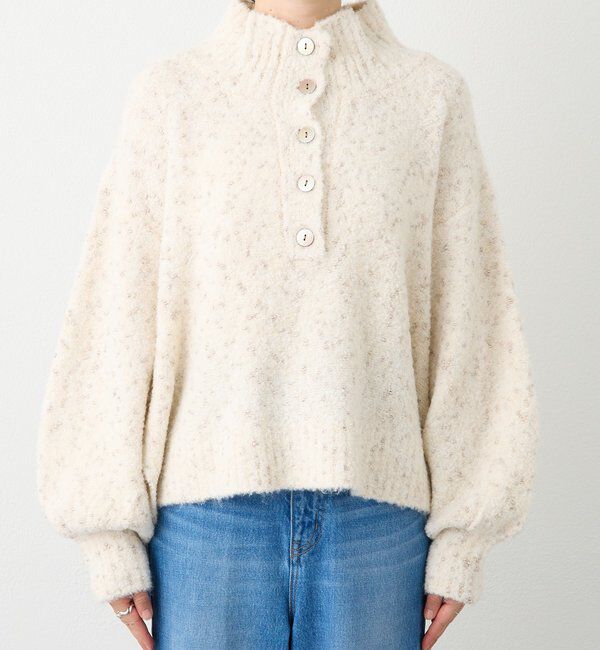  「【キャッチーな編地】ラメノット2wayタートル」|ニット・セーター|