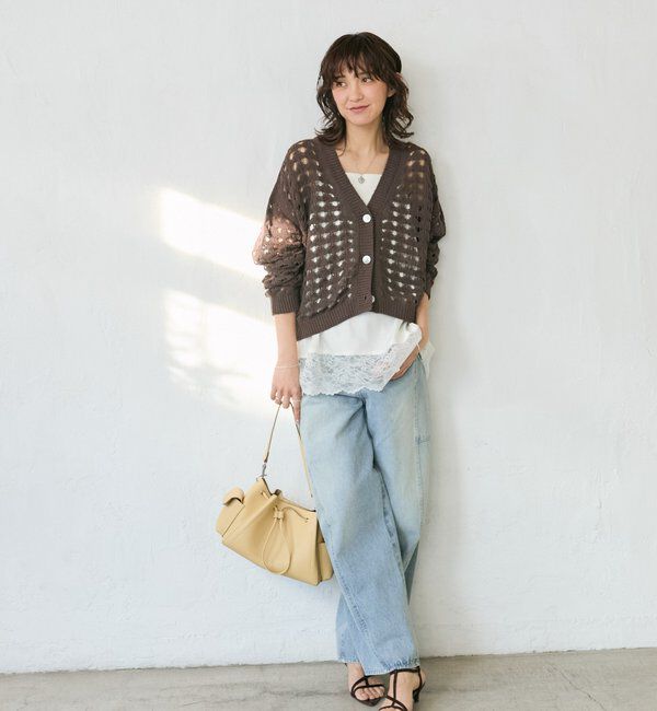  「【夏まで使える】透かし編みカーディガン」|カーディガン|