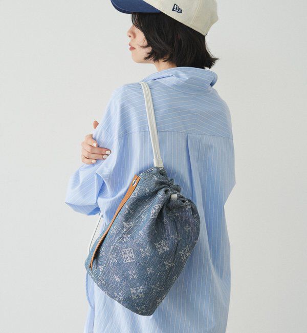  「デニムジャガード3WAY巾着バッグ」|ショルダー・メッセンジャー|