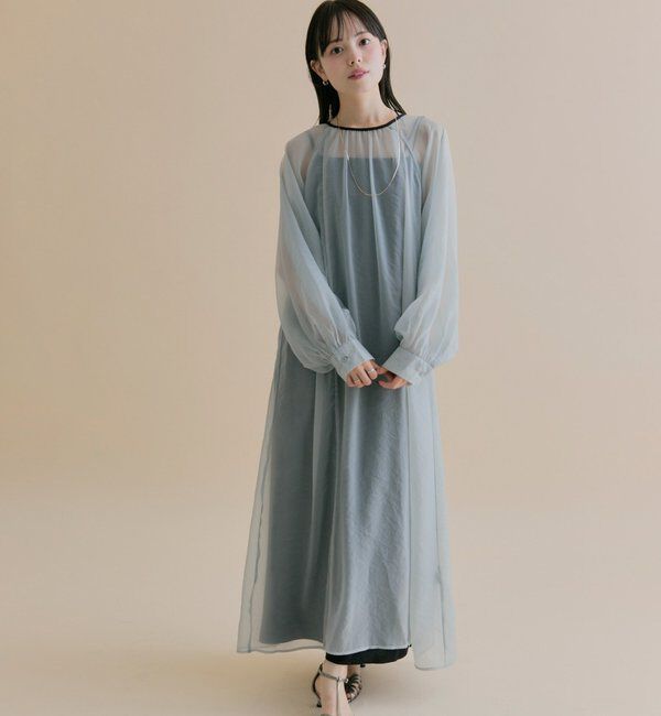  「[森川企画]シアーレイヤード ワンピースSET」|ワンピース|ブラック