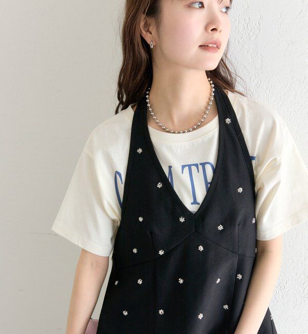  「ビジューフラワーホルタービスチェ」|シャツ・ブラウス|