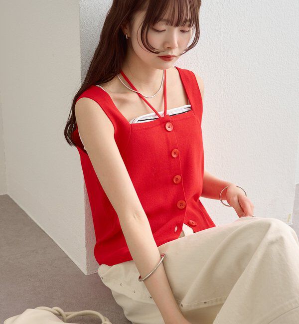  「ホルターニットタンクトップ」|キャミソール|