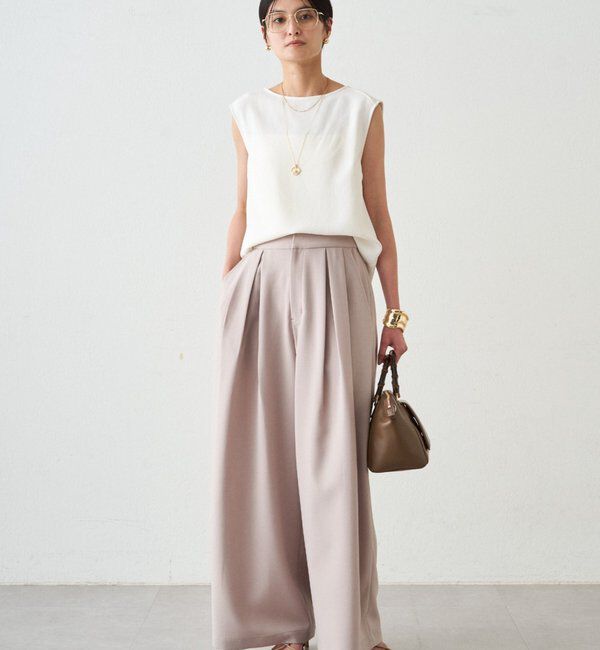  「ダブルジョーゼットノースリブラウス」|シャツ・ブラウス|