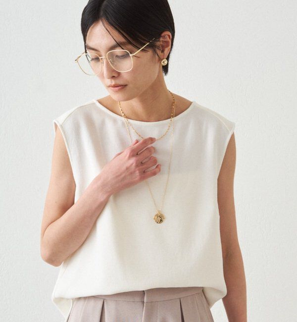  「ダブルジョーゼットノースリブラウス」|シャツ・ブラウス|