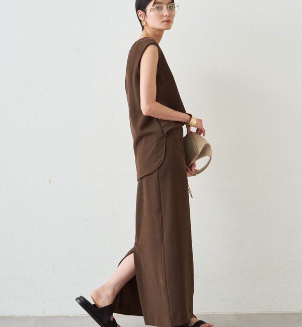  「ダブルジョーゼットノースリブラウス」|シャツ・ブラウス|