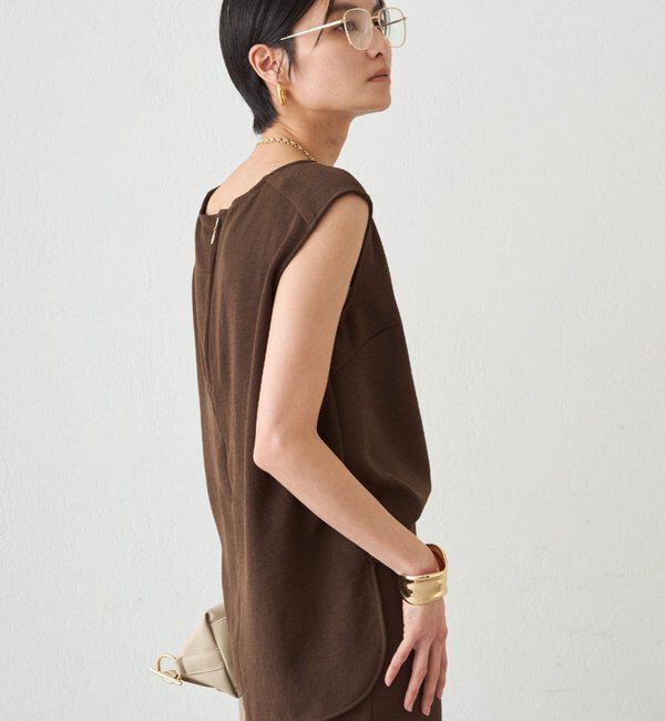  「ダブルジョーゼットノースリブラウス」|シャツ・ブラウス|