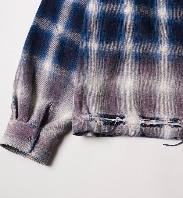  「【FromVintage】ダメージチェックシャツ」|シャツ・ブラウス|