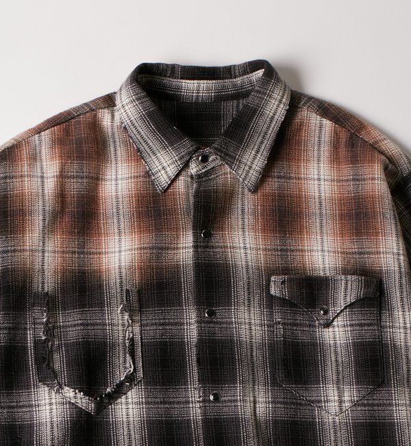 「【FromVintage】ダメージチェックシャツ」|シャツ・ブラウス|