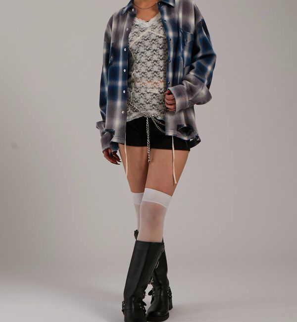  「【FromVintage】ダメージチェックシャツ」|シャツ・ブラウス|
