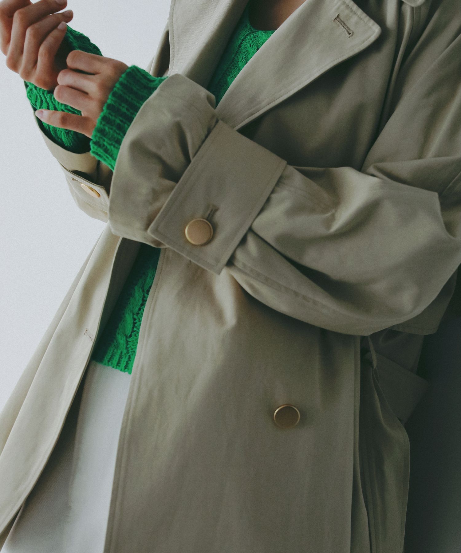 A part by 「 【Sサイズ展開】キンボタンミディトレンチ」|トレンチコート|