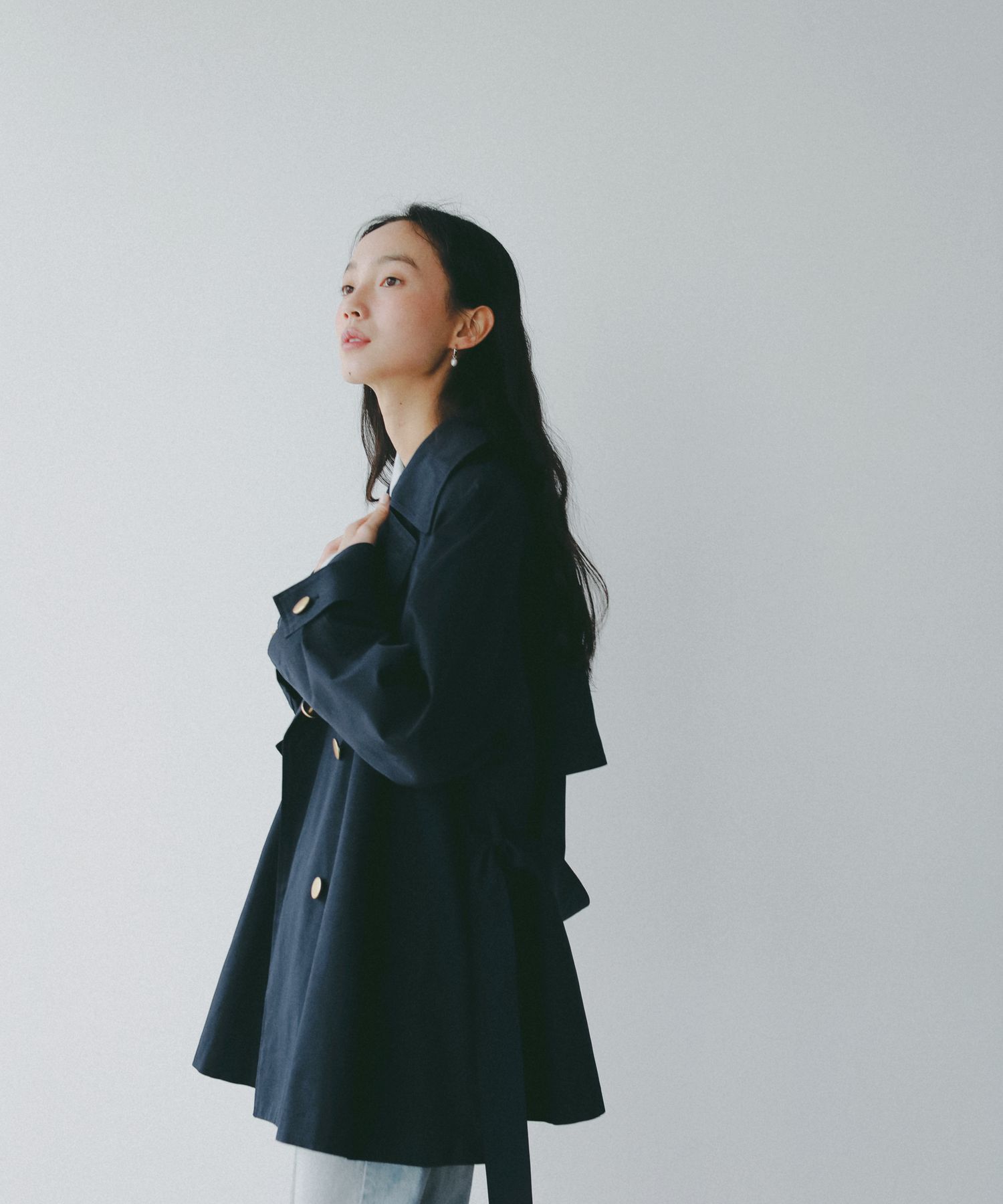 A part by 「 【Sサイズ展開】キンボタンミディトレンチ」|トレンチコート|