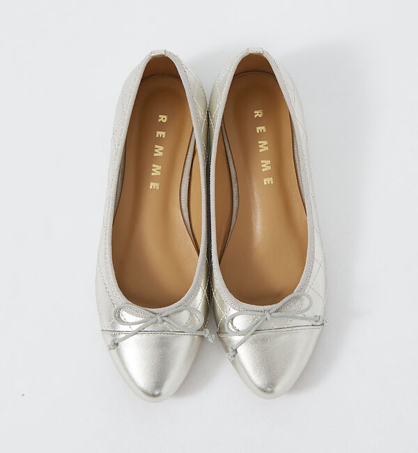 Rouge vif「【REMME / レメ】キルティングバレエシューズ / シルバー / ブラック」|バレエシューズ|