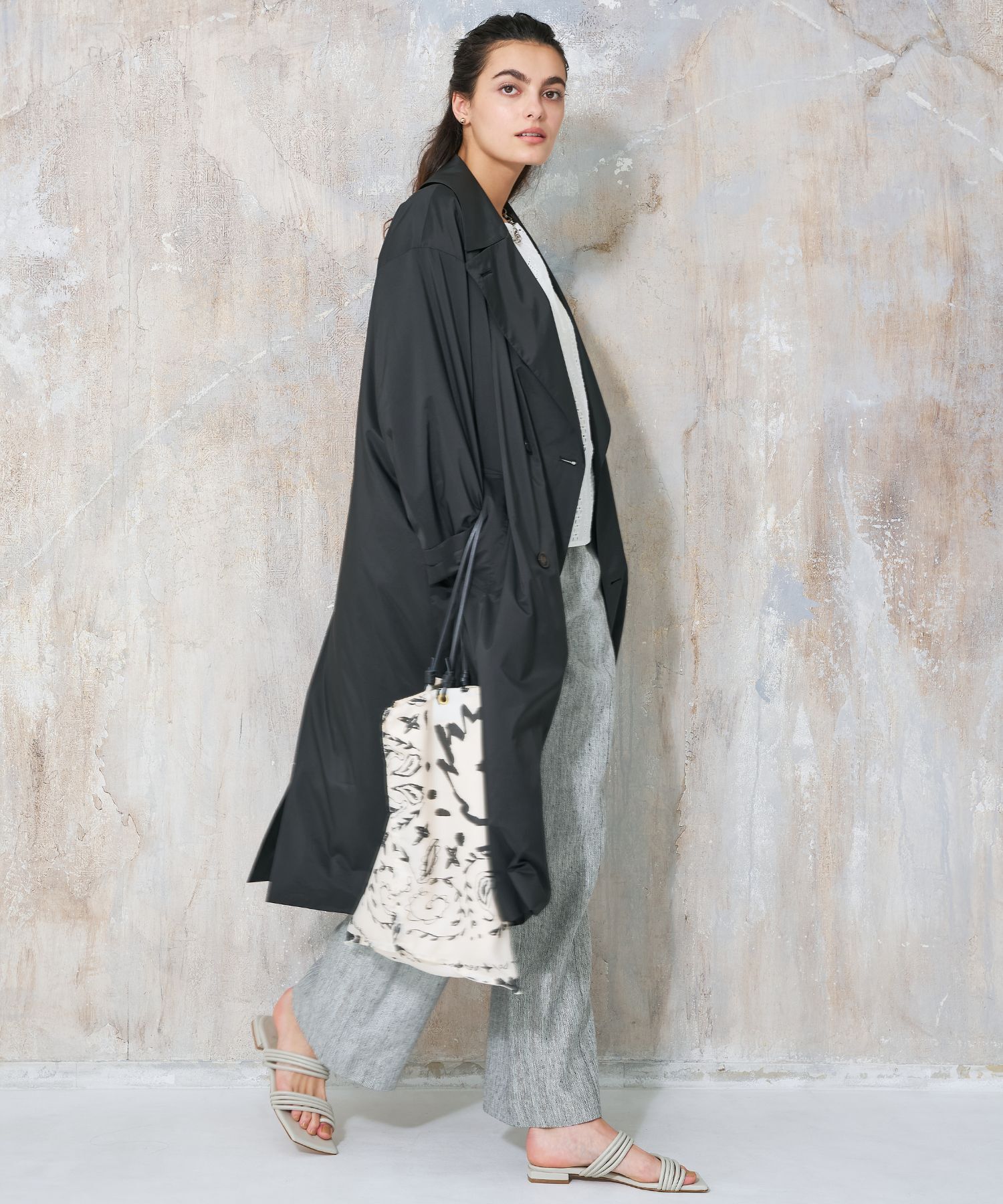 qualite「ライトタフタコート」|トレンチコート|