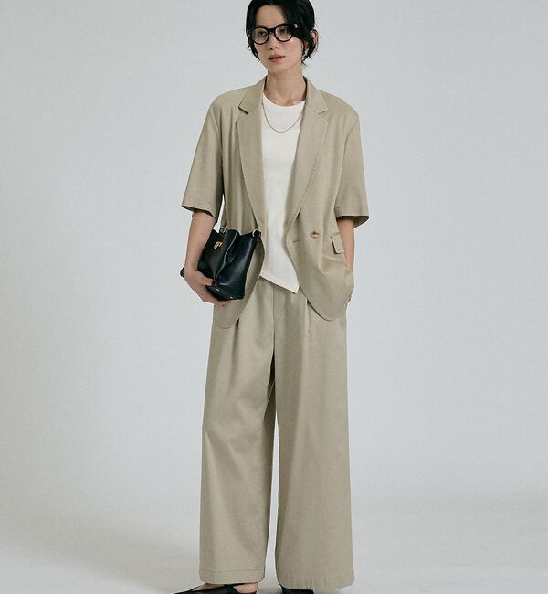 qualite「【大人ラメ&times;スリット】ラメテレコTシャツ」|Tシャツ・カットソー|